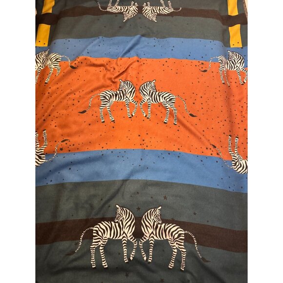 Large Ann Taylor Blanket Scarf Shawl Reversible Zebra Stars - Picture 1 of 6
